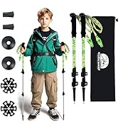 Collapsible Hiking Poles for Kids - 2 Pack Aluminum Trekking Poles Collapsible Hiking Sticks, Lig...