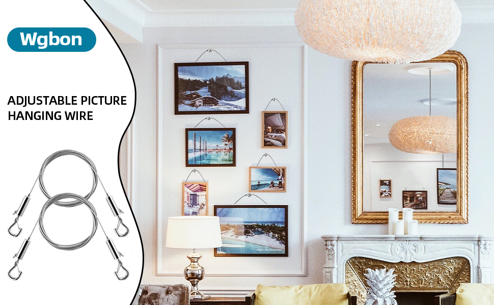 adjustable picture hanging wire