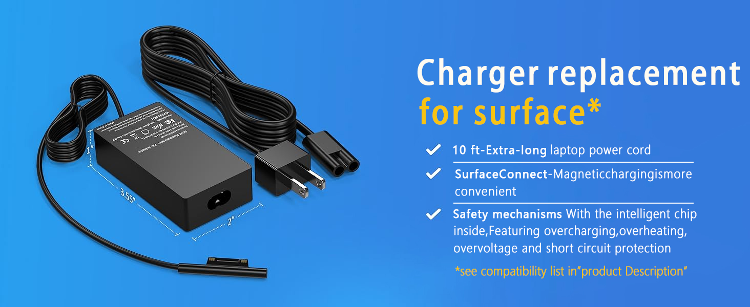 surface pro 9 charger surface pro 8 charger microsoft laptop charger windows laptop charger