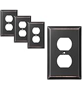 DEWENWILS Duplex Outlet Wall Plate, Metal Wall Plates for Electric Outlet, Aged Bronze Switch Cov...