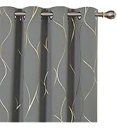 Deconovo Curtains for Living Room, Pattern Blackout Curtains 84 Inches Long | Room Darkening, The...