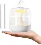Mini Cool Mist Humidifier for Home Bedroom, 650ml Top Fill USB Personal Desktop Humidifier with C...