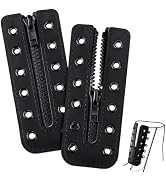 PH PandaHall Cowhide Leather Boot Zipper Inserts, Tieless Shoe Lace Eyelets 6 Holes for DIY Men W...
