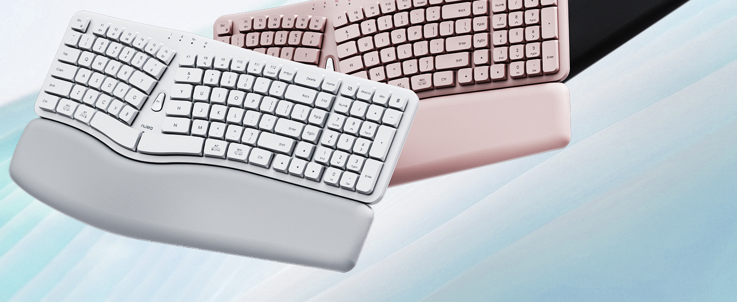 Ergonomic Keyboard Wired Split Design Palm Rest Volcano Keycaps Natural Typing Type C USB Plug