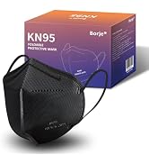Borje KN95 Face Masks 50 Pcs, Individually Wrapped, 5-Ply Protection Black KN95 Mask, Disposable ...