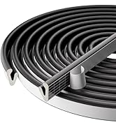 19.7 Ft V-Shape Weather Stripping Door Seal Strip,Self Adhesive Foam Door Insulation Weatherstrip...