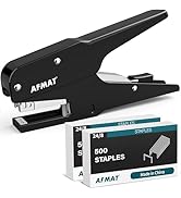 AFMAT Effortless Plier Stapler, 50 Sheet All Metal Stapling Plier, with 1000 5/16" Staples, Handh...