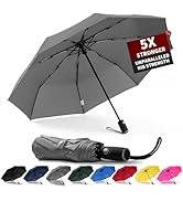 Anntrue Windproof Travel Umbrella, Auto Open Close Lightweight Compact Portable Backpack Folding ...