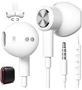 Wired Headphones Earphones for Laptop PC Chromebook, Noise Isolating Earbuds with 3.5mm Plug in A...