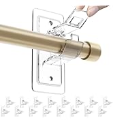 16 Pack No Drill Curtain Rod Brackets, Holding Up to 17 lbs, PET Curtain Rod Holders, Adjustable ...