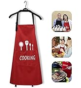 Adjustable Kitchen Aprons foWomen Men with Pockets, Personalized Cute Apron, Cooking Waterproof C...