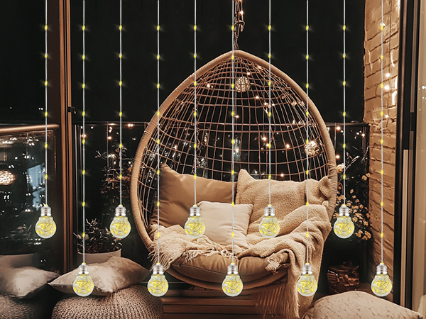 wishing ball curtain lights for balcony decor