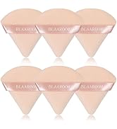 BLAAROOM 6 Pieces Powder Puff Face Makeup Velour Soft Triangle Powder Puffs for Loose Powder Mine...
