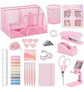Office Supplies,Desk Accessories,Stapler and Tape Dispenser Set,1000 Staples,Staple Remover,Pen H...
