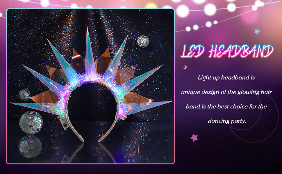 light up crown headband led flash hair band