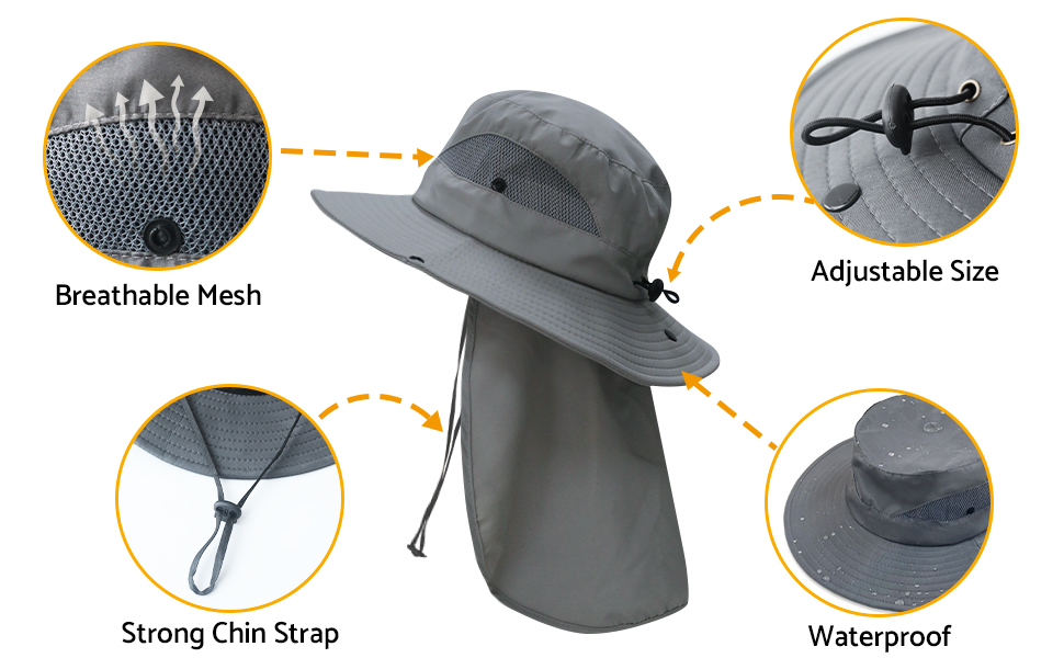 sun hat with neck flap