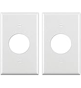 [2 Pack] BESTTEN 1-Gang 1.406-Inch Hole Wall Plate for Single Receptacle Outlet, Unbreakable Poly...