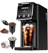 KIDISLE Single Serve Coffee Maker – Hot &amp; Iced, K Cup &amp; Ground Compatible, Reusable Pod Filter, 6...