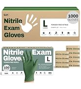SUP Nitrile Exam Gloves, Powder-Free Latex-Free Food Safe Cooking Cleaning Disposable Medical Glo...