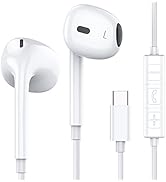 MOSWAG USB C Headphone Wired Earbuds in Ear Headphones with Mic and Volume Control Compatible wit...