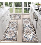 Farmhouse Kitchen Rugs Sets of 3 Non Slip Washable Kitchen Rugs and Mats Boho Kitchen Mats f...