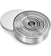 304 Stainless Steel Biscuit Cutter Set Round Cookie Cutters Set for Baking with Storage Box Circl...