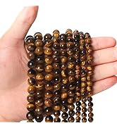 45pcs 8mm Natural Yellow Tiger Eye Gemstone Beads Energy Healing Crystal Round Loose Stone Beads ...