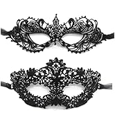 TFTSR Masquerade Masks for Women Couples,Men Mardi Gras Mask,Girls Black Gold Lace Eyes Costume,A...