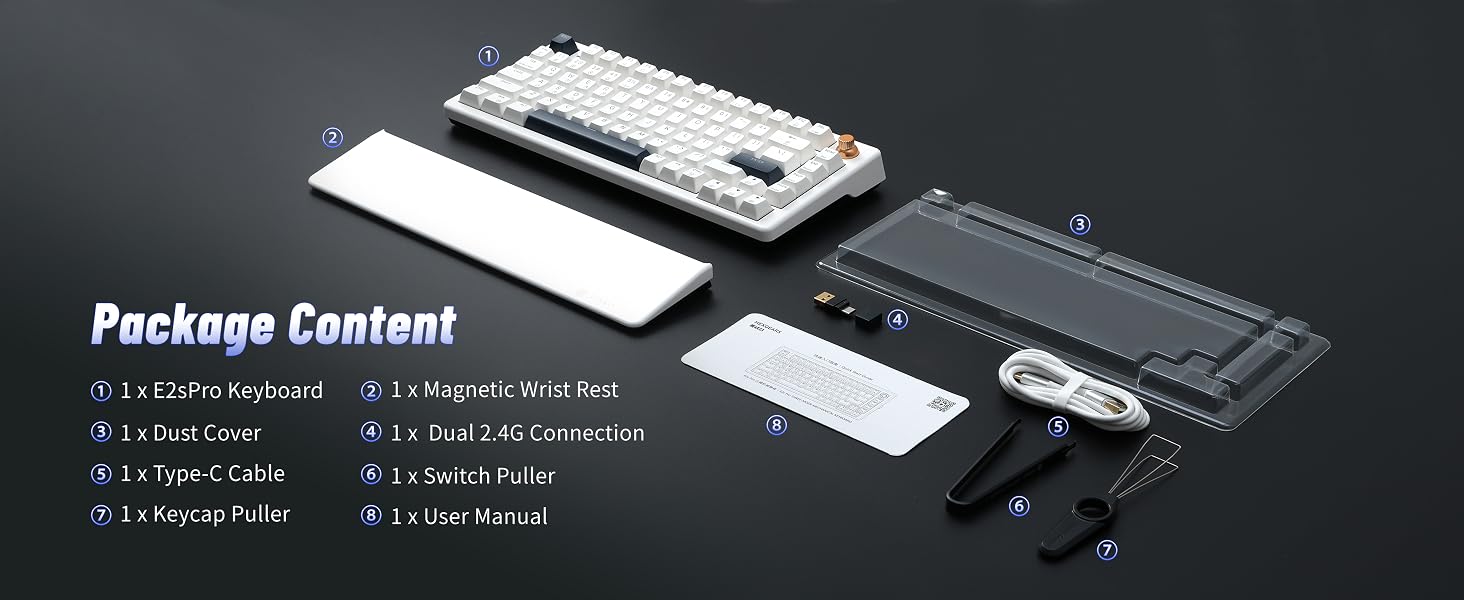 Hexgears E2sPro Mechanical Gaming Keyboard with Wrist Rest