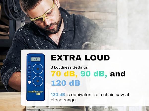 Extra loud: with 3 loudness settings
