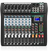XTUGA 8 Channel Audio Mixer for PC DJ Mixer Sound Mixer Built-in Digital Effect Studio Mixer with...