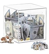 Totola Clear and Unopenable Piggy Bank, Transparent Money Box for Cash Savings, Must-Break-to-Ope...