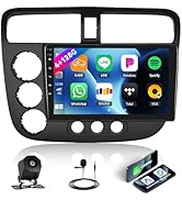 [4+128G] Android 15 Car Radio Stereo for Honda Civic 2001-2005 with Wireless Carplay&amp;Android Auto...