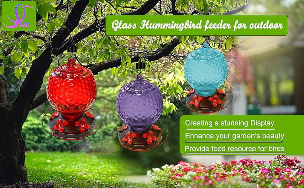 glass hummingbird feeder for outdoors