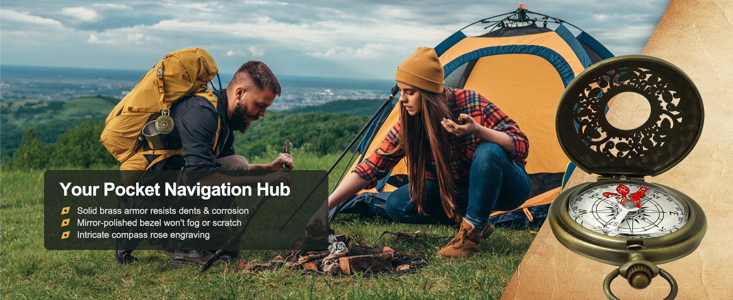 Antique Brass Compass