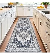 3x10 Washable Hallway Runner Rugs: Vintage Stain Resistant Rug for Kitchen Floral Living Room Bed...