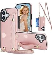 Ephoou for Apple iPhone 17 Case Crossbody Lanyard Wallet with Card Holder, Wrist Strap, Detachabl...