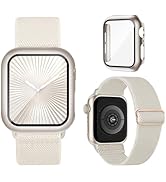 Stretchy Bands Compatible for Apple Watch Band and Case 40mm 44mm 41mm 45mm 42mm 46mm, Nylon Solo...