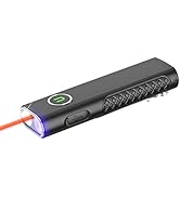 ULTRAFIRE Flat EDC Flashlight with White Light, UV and Red Beam, 1200 Lumens Rechargeable Triple ...