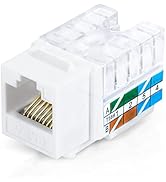 LEENUE RJ45 Cat6 Keystone Jack UL-Listed 15-Pack, Slim Profile CAT5E/CAT5 Ethernet Wall Jack UTP ...