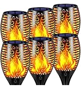 TomCare Solar Lights Outdoor Flickering Flame Solar Torch Lights Waterproof Outdoor Lighting Sola...