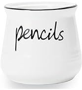 ONTUBE Porcelain Pencils Holder Stand ,Ceramic Pens Holder (White)
