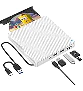 Guamar External CD Drive for Laptop, USB DVD Drive External, CD Burner Disk Drive with SD TF 2 US...