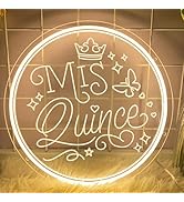 Mis Quince Neon Sign Happy 15th Birthday Neon Signs for Wall Sweet 15 LED Neon Light with Dimmabl...