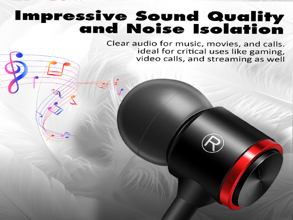 Wired Earbuds with Case for MacBook Air Laptop,3.5 mm Audio Jack Corded Headphones for Chromebook