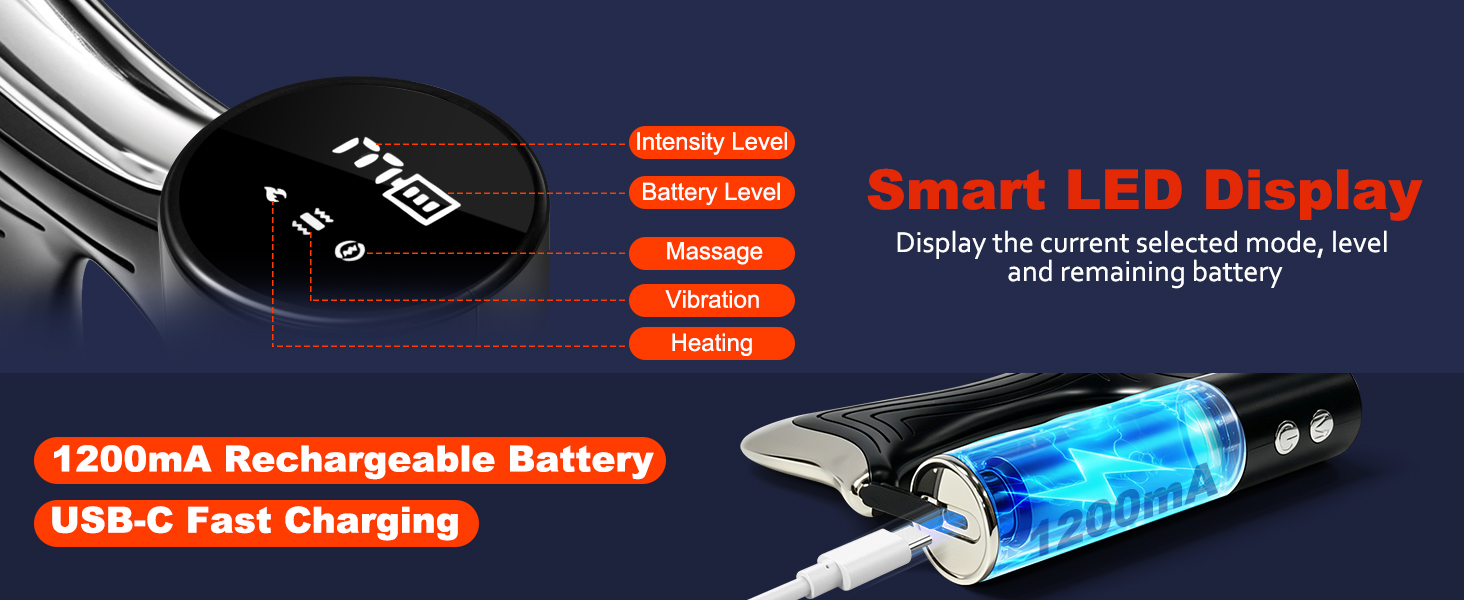LED Display &amp;amp;amp; 1200mA Rechargeable Battery
