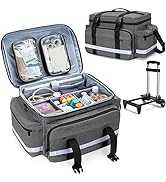 Damero Rolling Medical Bag with Detachable Trolley, Medical Equipment Bag with Removable Pouches ...