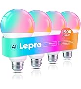 Lepro B3 AI Smart Light Bulbs - 1500LM 100W Equivalent A21 Bulb, WiFi &amp; Bluetooth RGBWW Color Cha...