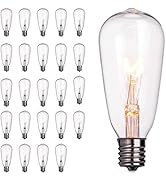 Brightown 24-Pack Edison Replacement Light Bulbs,7W E17 Screw Base ST40 Replacement Clear Glass L...