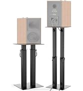 Universal Speaker Stand Pair Double Tubes Heavy Duty Bookshelf Speaker Stands Support 110lbs Adju...